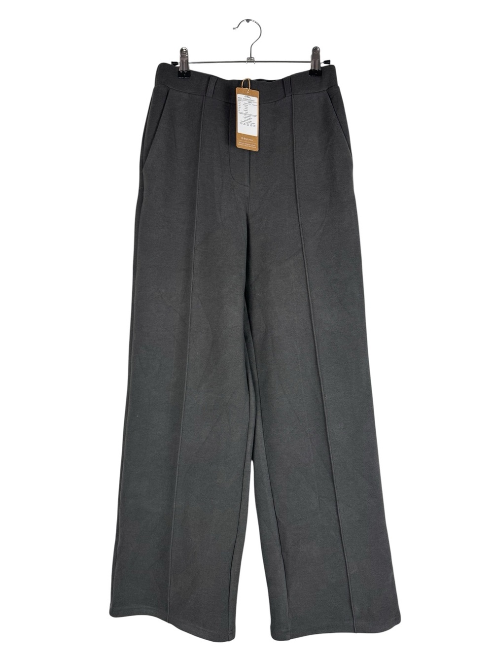 OGL FuzzLuxe Charcoal Deep Grey High Waisted Straight Leg Pull on Pant